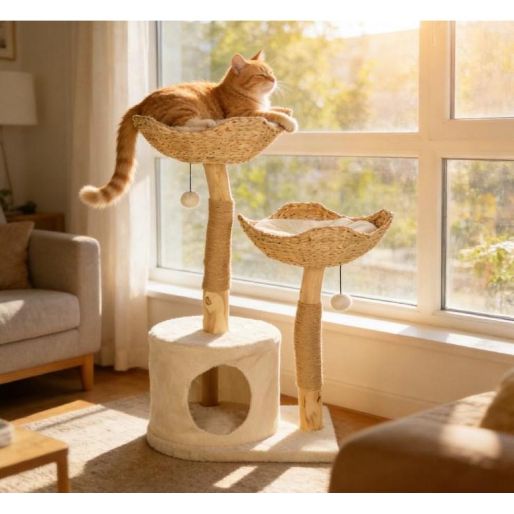 Cat Tree,Cattail Weave Cat Tree for Indoor,Cats Tower
