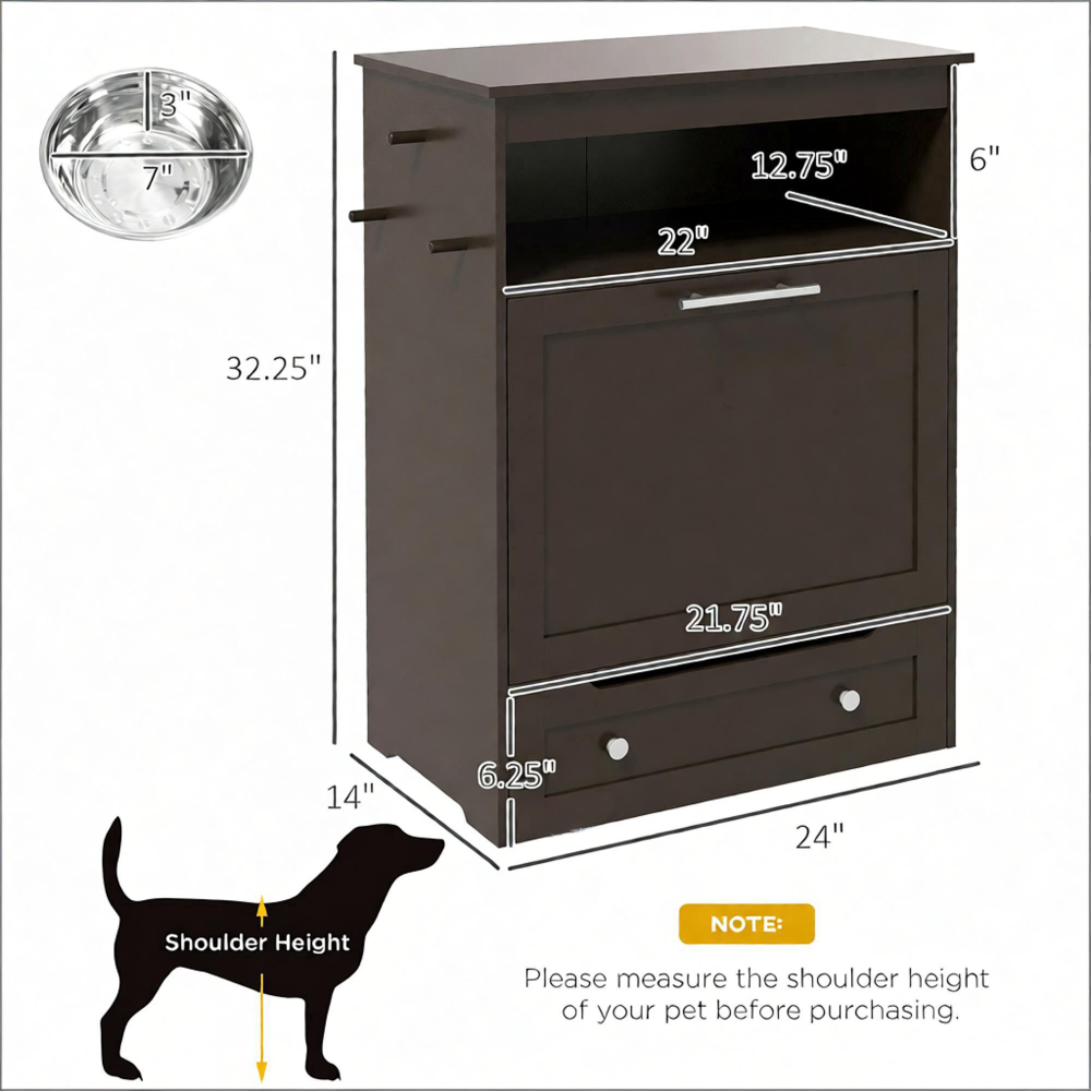 Dog Food Storage Container,Pet Feeder Station Storage Cabinet