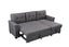 Nathan 84' Dark Gray Reversible Sleeper Sectional Sofa with Storage Chaise, USB Charging Ports and Pocket