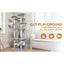 78.8 in Light Gray Cat Tree Tower with Wide Base, Large Condo,  12 Sisal Scratching Post, Big Hammock,  Large Top Platform, Many landing Perch and Interactive toy