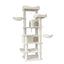 68in Tall Multi-Level Green Cat Tree with Hammocks, Hanging Basket, Cat Cave, Removeable Cushion, Scratching Posts - Plush Cat Tower for Indoor Cats, Perfect for Multiple Cats Beige