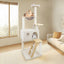 wood cat tree with large condo wood ladder and transparent spacecraft 165cm