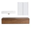 Brown Ebony Wall-Mounted Bathroom Vanity with Resin Sink and 2-Side Cabinet, 3-Soft Close Drawer, Plywood