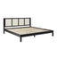 Solid Wood King Bed with Rattan Panel Headboard by Walker Edison
