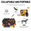 Outdoor Heavy Duty Collapsible Pet Bike Trailer with 16-Inch All-Terrain Wheels & Universal Hitch – Foldable Dog/Cargo Carrier Cart for Bicycles, black+orange