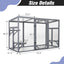 Outdoor Wood Cat Enclosure, Patio Cat Catio House with 3 Platforms, Lockable Door, Sun Sheet Roof, Large Run for Pets, Gray