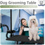 47''Large Dog Grooming Table, Foldable Pet Station at Home, Dog Grooming Table,Adjustable Cat Drying Desktop with Arms, Nooses, Mesh Tray (47Inch Pet Grooming Table Black)