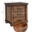 SunJet Rustic Three Drawer Reclaimed Solid Wood Farmhouse Nightstand (old sku:WF298401AAD)