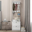 SunJet Night Stand with Bookshelf, Night Stand with 2 Storage Drawers for Bedroom