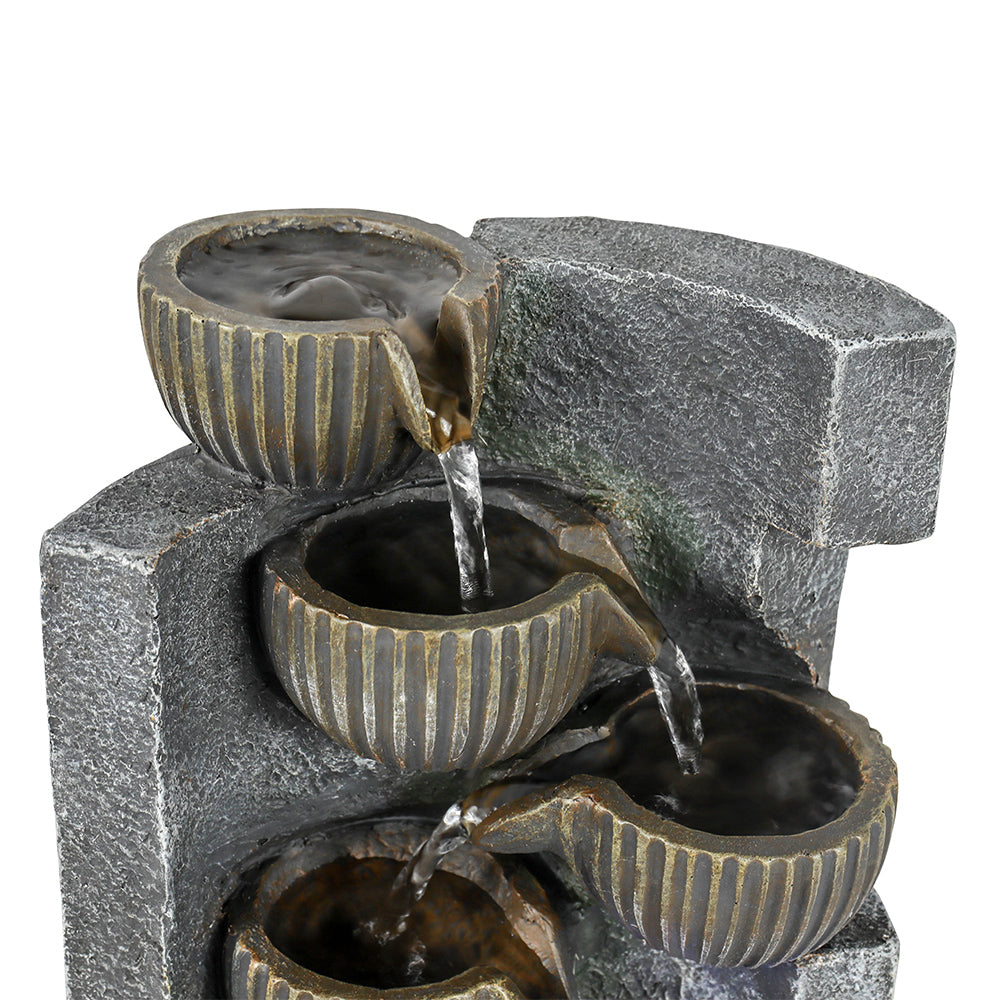 7-Tiered Cascading Resin Indoor Tabletop Fountain-15.3"H