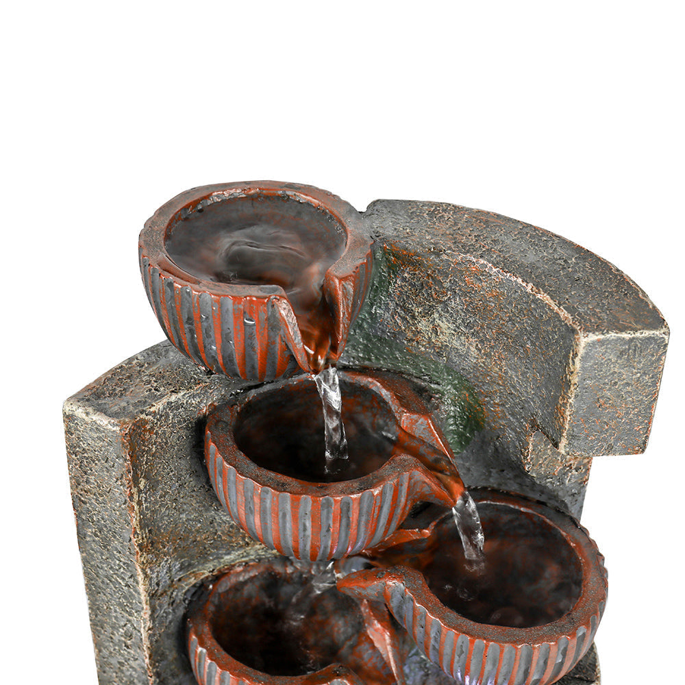 7-Tiered Cascading Resin Indoor Tabletop Fountain-15.3"H
