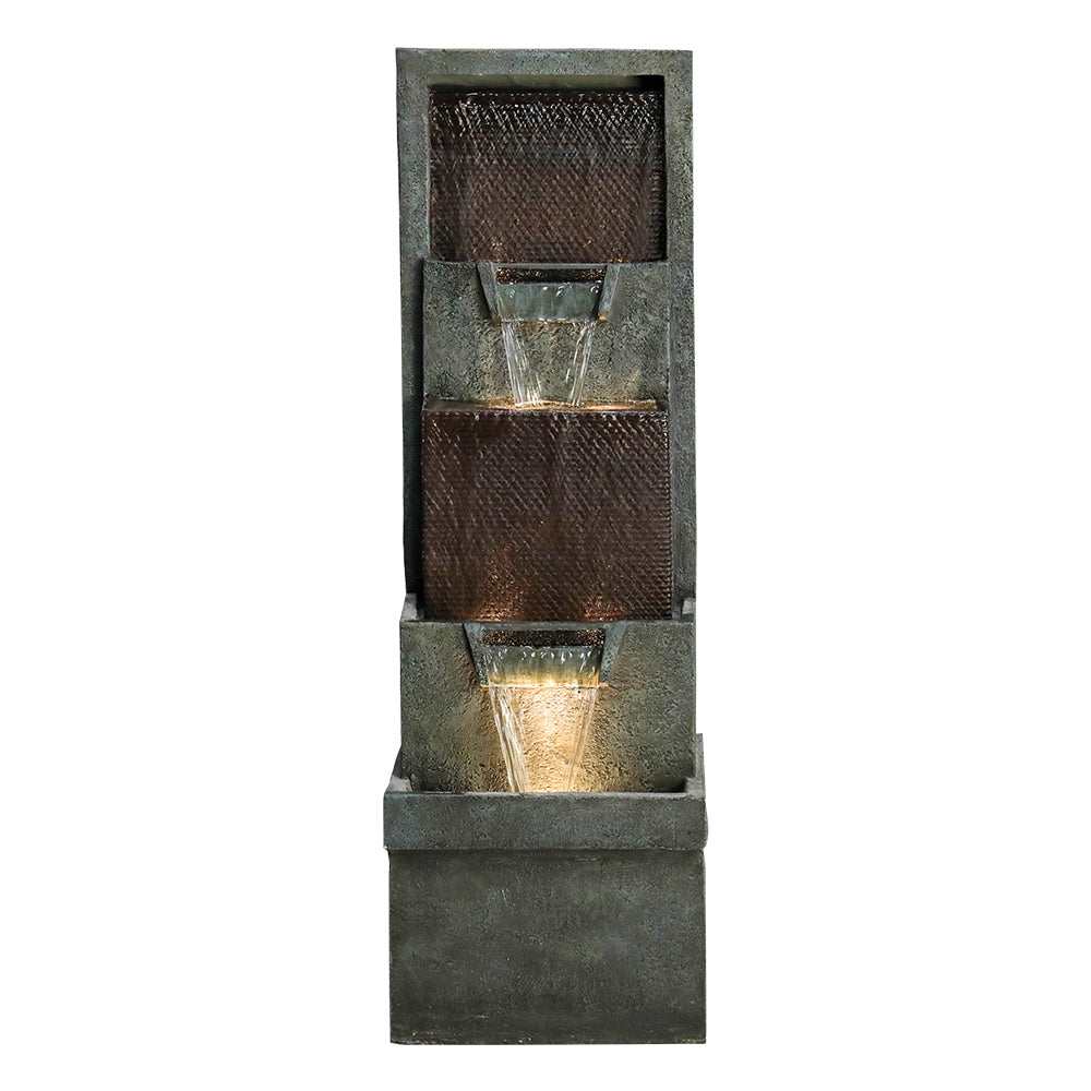 39,3"H - Moderne Gartenbrunnen mit LED-Beleuchtung