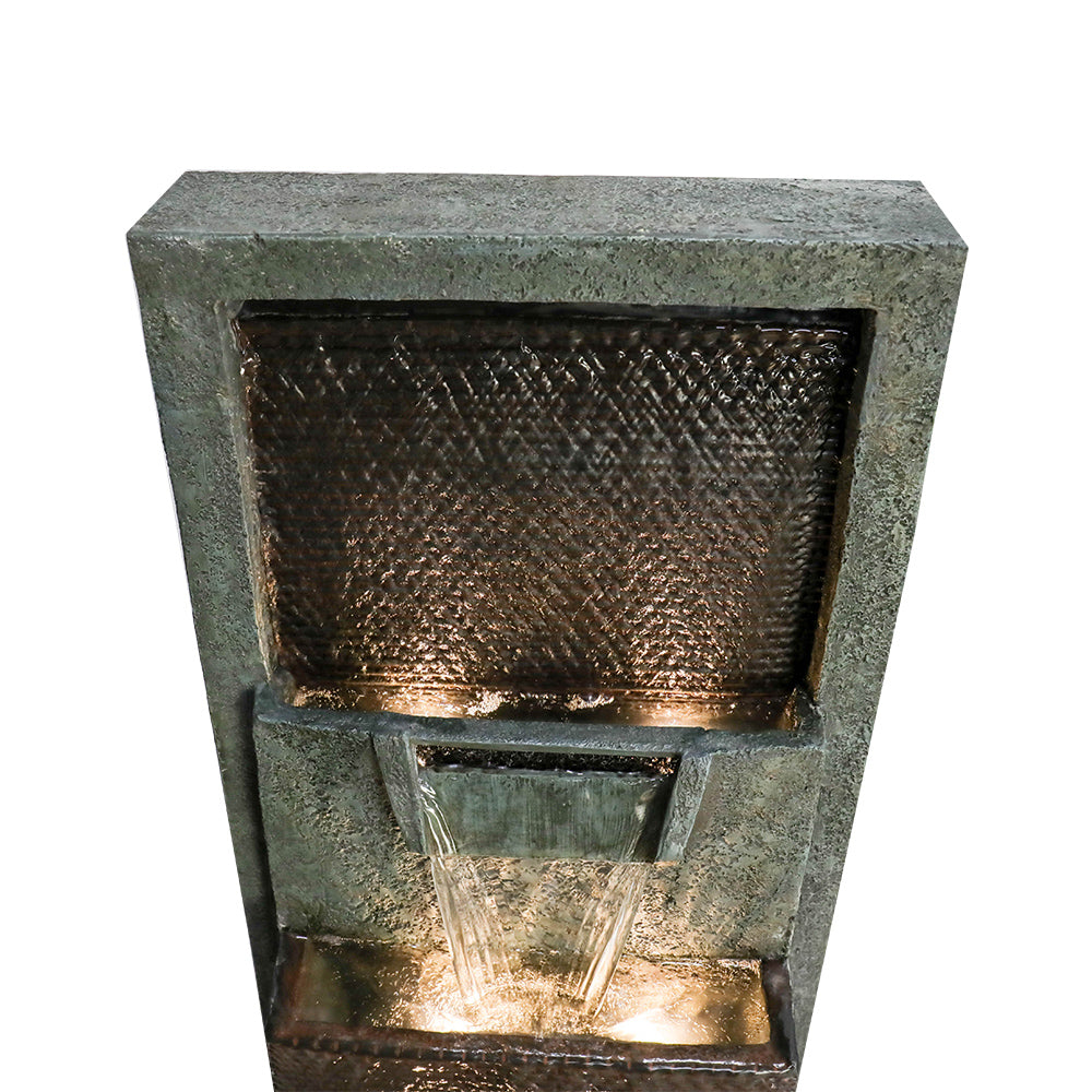 39,3"H - Moderne Gartenbrunnen mit LED-Beleuchtung