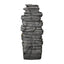 47.2"H 9-Tiered  Rock Outdoor Fountain with LED Lights