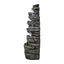 47.2"H 9-Tiered  Rock Outdoor Fountain with LED Lights