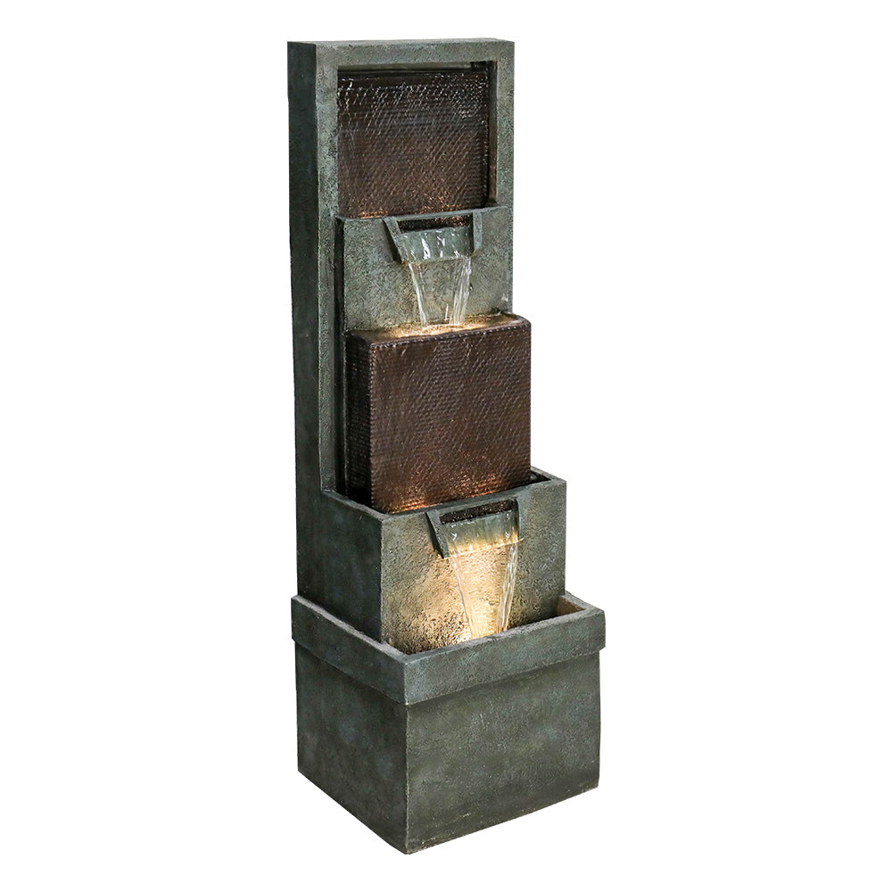 39,3"H - Moderne Gartenbrunnen mit LED-Beleuchtung