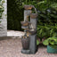 39"H- Tiered Pots Garden Outdoor Fountain with Warm LED Lights