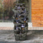 47.2"H 9-Tiered  Rock Outdoor Fountain with LED Lights