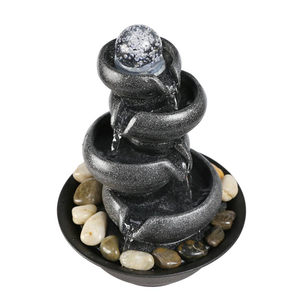 5-stufiger Zen-Tisch-Zimmerbrunnen mit Glaskugel