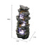 4-Tiered Rock Outdoor Fountain with White LED Lights