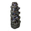 47.2"H 9-Tiered  Rock Outdoor Fountain with LED Lights