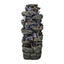 47.2"H 9-Tiered  Rock Outdoor Fountain with LED Lights