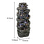 47.2"H 9-Tiered  Rock Outdoor Fountain with LED Lights